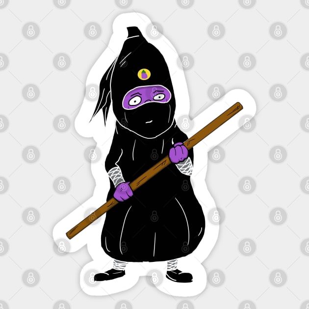 Nightshade Eggplant Vegetable Ninja Clan Sticker by JonnyVsTees